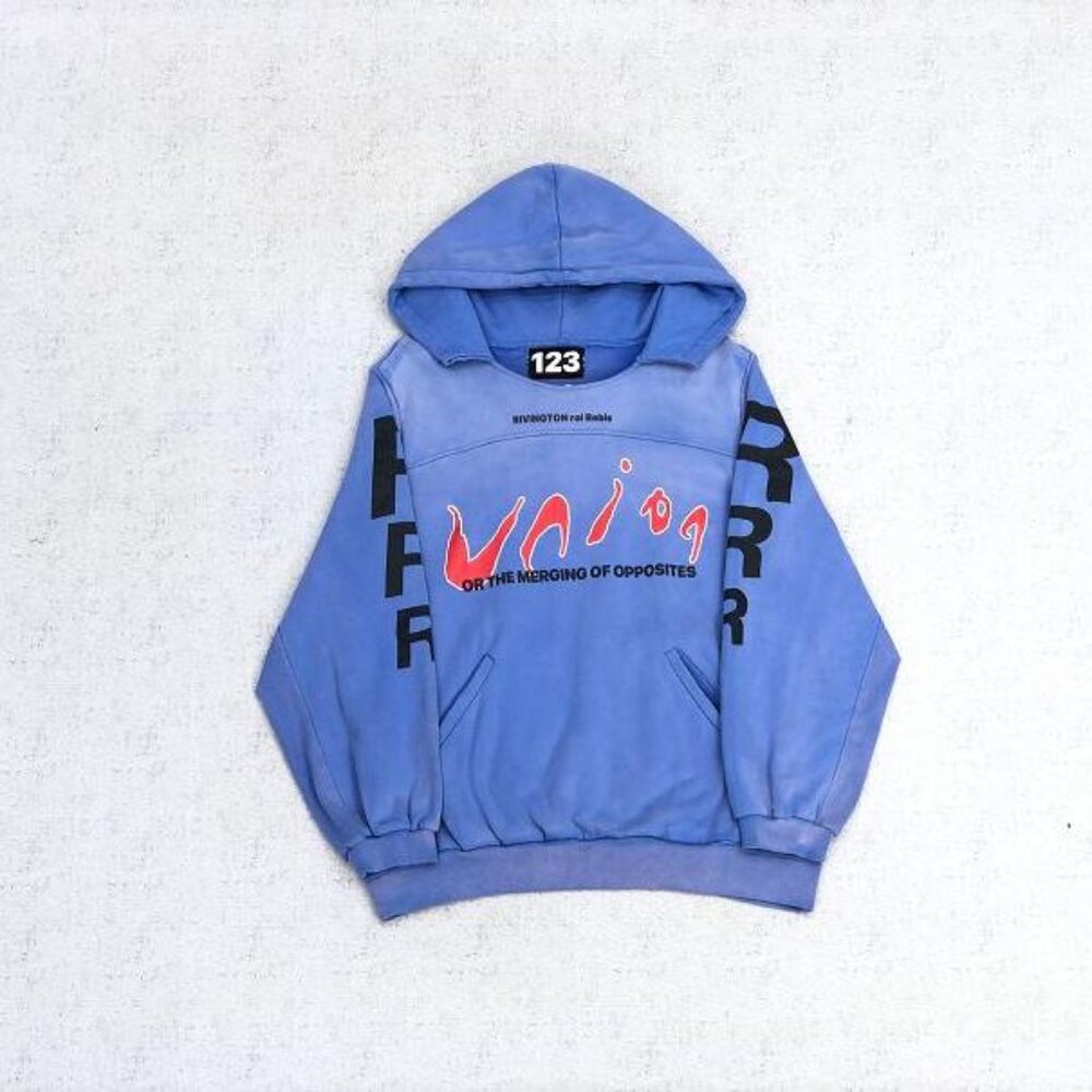 RIVINGTON ROI REBIS Hip Hop Retro Blue Hoodie